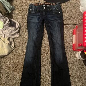 Rock Revival Women's Dark Blue Jeans wide leg boot jeans